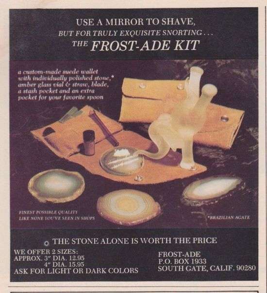 Реклама кокаїну і аксесуарів в журналах 70-х - 80-х років (9 фото)