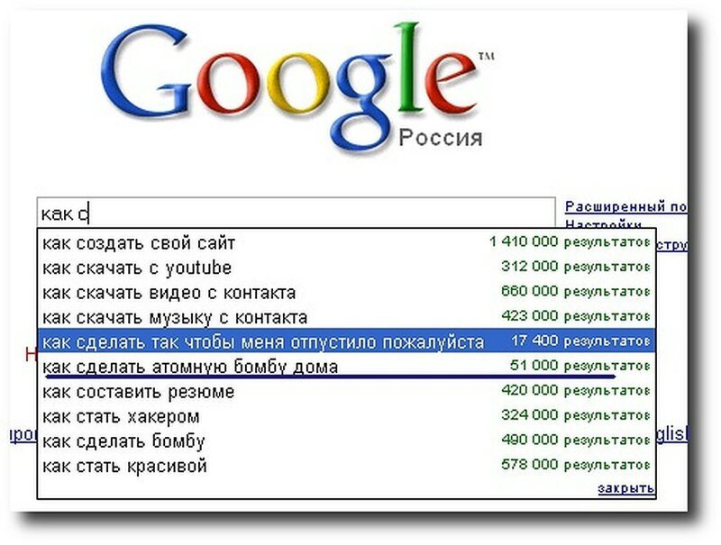 «Гугл знает все!»: 20 смешных и нелепых запросов в поисковиках   Интересное