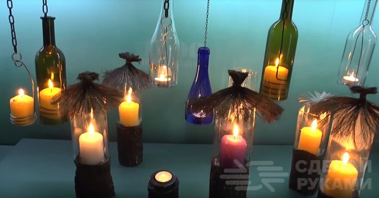 Светильники-избушки из бутылок своими руками Самоделки