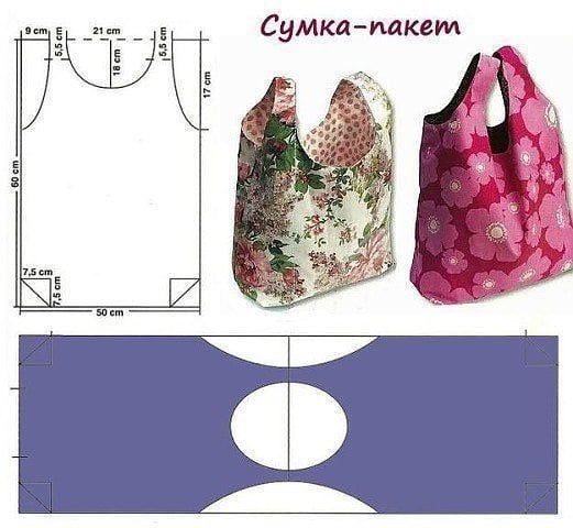 Шьем красивую большую сумку-пакет женские хобби,рукоделие,своими руками,сумка